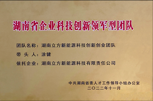 又雙叕傳來喜訊柠傍！立方獲評湖南省企業(yè)科技創(chuàng)新領軍型團隊